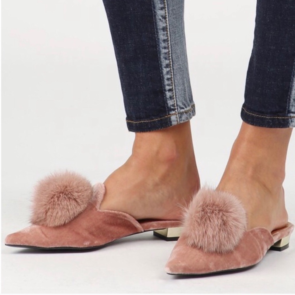 • LAST • *HP* 5🌟 POL Pom-Pom Slides Mules - Picture 2 of 5
